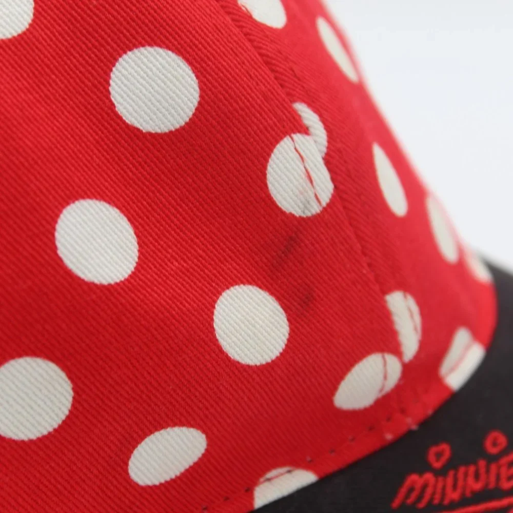 Minnie Mouse Red White Polka Dots Baseball Cap Hat Walt Disney World Size Youth